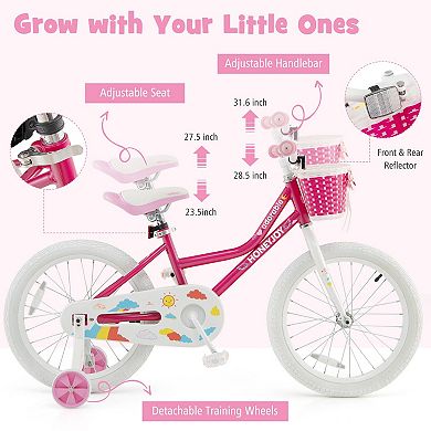 18 Inch Kids Bike with Training Wheels for Ages 6 to 8
