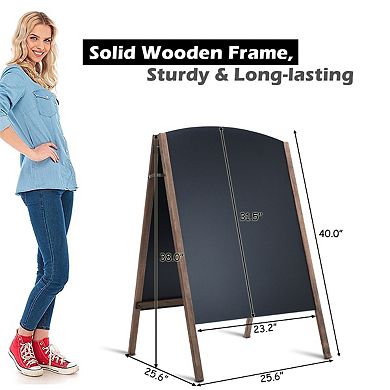 40 Inch Wooden A-Frame Chalkboard Sign for Wedding or Sidewalk Display