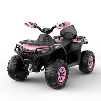 12V Kids ATV, 4-Wheeler Quad Car Ride On Toy with Remote Control, LED Headlights, Treaded Tires
