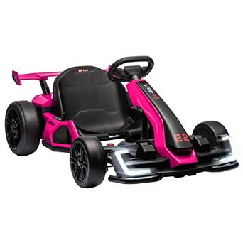 24V Kids Go Kart,300W Powerful Electric Drift Kart Car with Adjustable Seat,IDE On Toy with 4 Speed