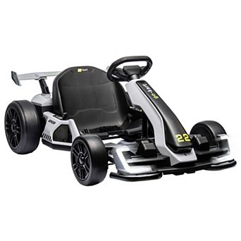 24V Kids Go Kart,300W Powerful Electric Drift Kart Car with Adjustable Seat,IDE On Toy with 4 Speed