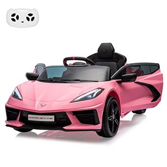 Ride on Sports Car 12V Battery Powered Car for Kids Licensed Corvette Toddlers Electric Car Toy