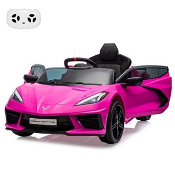 Ride on Sports Car 12V Battery Powered Car for Kids Licensed Corvette Toddlers Electric Car Toy