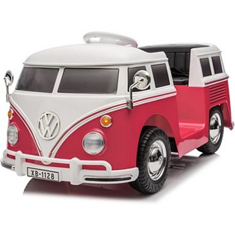 6V Electric Ride on Car, Licensed Volkswagen Ride on Bus for Kids with Led Light, Horn and Music