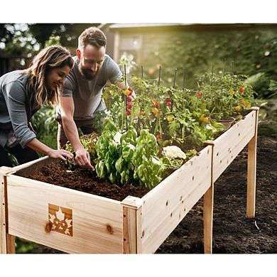 Raised Garden Bed with Legs 72x23x30 Cedar Elevated Planter