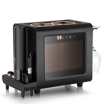 3-in-1 Wine Chiller Set,2-Bottle Electric Cellar, Auto Opener & Crystal Glasses,Gift Set