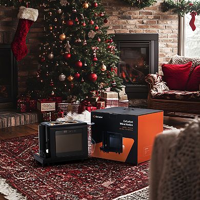 3-in-1 Wine Chiller Set,2-Bottle Electric Cellar, Auto Opener & Crystal Glasses,Gift Set