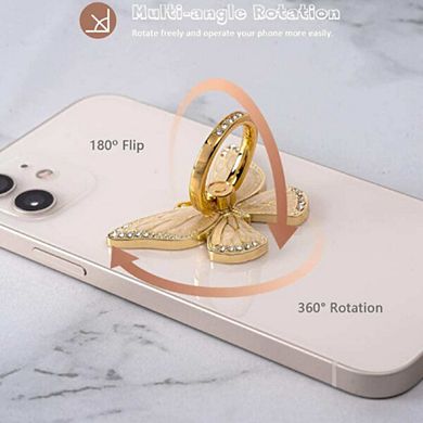 Gold Butterfly Metal Ring Finger Kickstand