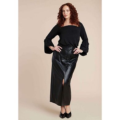 ELOQUII Women's Plus Size Draped Cuff Top