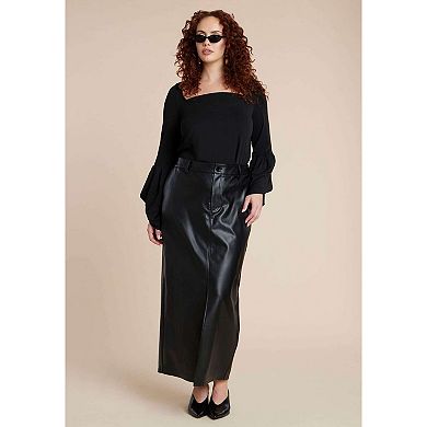 ELOQUII Women's Plus Size Draped Cuff Top