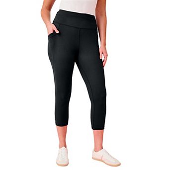 Roaman's Women's Plus Size Soft Sculpt Side-Pocket Capri Legging