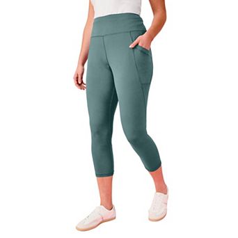 Roaman's Women's Plus Size Soft Sculpt Side-Pocket Capri Legging