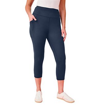 Roaman's Women's Plus Size Soft Sculpt Side-Pocket Capri Legging
