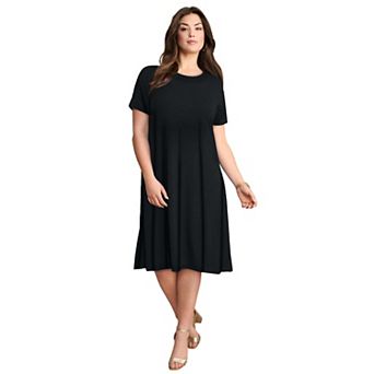 Roaman's Women's Plus Size Pocket Swing Shirtdress