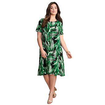 Roaman's Women's Plus Size Pocket Swing Shirtdress