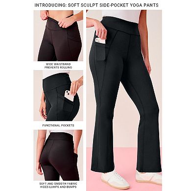 Roaman's Women's Plus Size Soft Sculpt Side-Pocket Yoga Pants