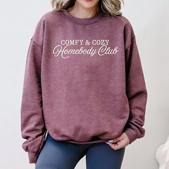 Embroidered Comfy & Cozy Homebody Club - Women's Graphic Sweatshirt