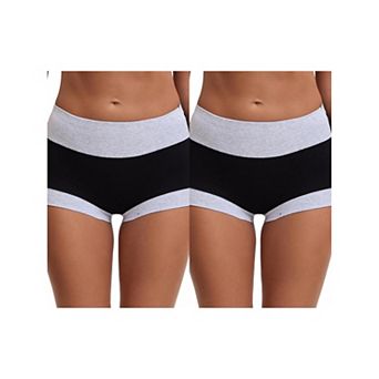 2 Packs Women's High Waisted Loose Classic Full Coverage Briefs Breathable Cotton Ladies Panties