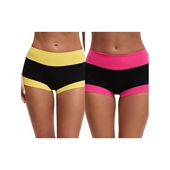 2 Packs Women's High Waisted Loose Classic Full Coverage Briefs Breathable Cotton Ladies Panties