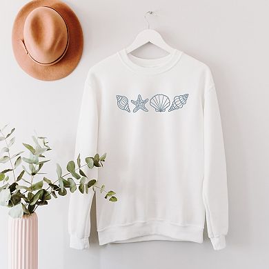 Embroidered Seashells - Women's Graphic Sweatshirt