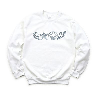 Embroidered Seashells - Women's Graphic Sweatshirt