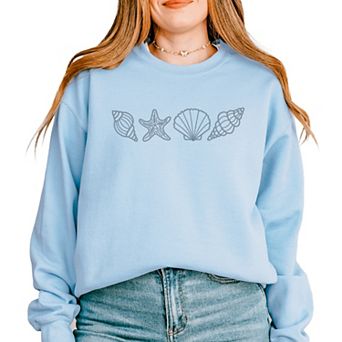 Embroidered Seashells - Women's Graphic Sweatshirt