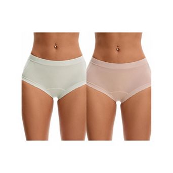 2 Packs Women's High Rise Modal Underpants Full Coverage Soft Briefs Underwear