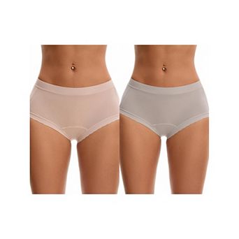 2 Packs Women's High Rise Modal Underpants Full Coverage Soft Briefs Underwear
