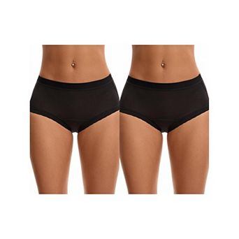 2 Packs Women's High Rise Modal Underpants Full Coverage Soft Briefs Underwear