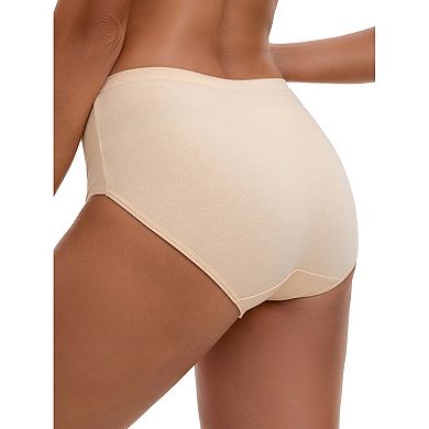 2 Packs Women's Mid-Waisted Loose Elastic Waistband Full Coverage Comfortable Classic Briefs