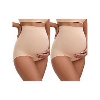 2 Packs Women's High Waist Maternity Briefs Hip Lifter Seamless Comfortable Pregnancy Ladies Panties