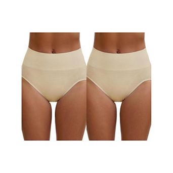 2 Packs Women's High Waist Tummy Slimming Elastic Waistband Briefs Hi-Cut Hip Lifter Underwear
