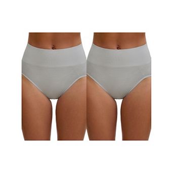 2 Packs Women's High Waist Tummy Slimming Elastic Waistband Briefs Hi-Cut Hip Lifter Underwear