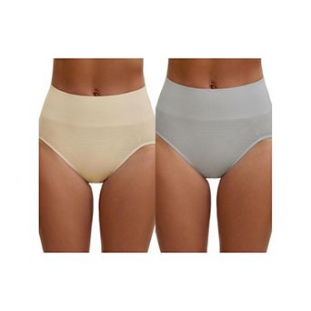 2 Packs Women's High Waist Tummy Slimming Elastic Waistband Briefs Hi-Cut Hip Lifter Underwear