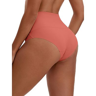 2 Packs Women's High Waist Tummy Control Full Coverage Briefs Breathable and Comfortable Panties