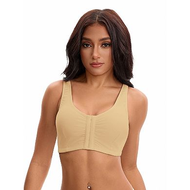 2 Packs Women's Front Closure Adjustable Strap Wirefree Full Coverage Soft Workout Bras