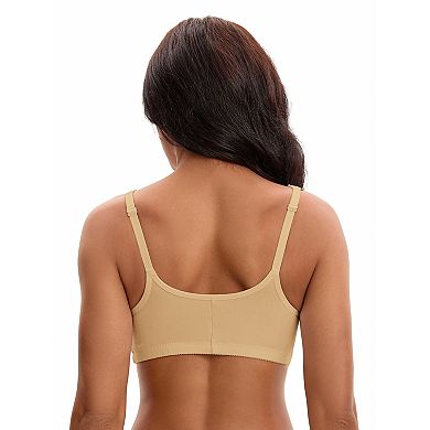 2 Packs Women's Front Closure Adjustable Strap Wirefree Full Coverage Soft Workout Bras