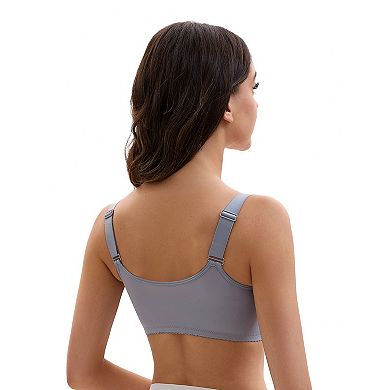 2 Packs Front Closure for Women's Lace Full Coverage V Neck Wirefree Adjustable Straps Soft Bras