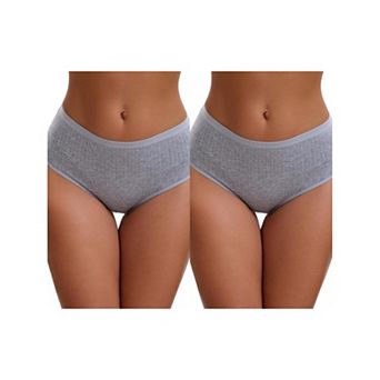 2 Packs Women's Cotton High Waist Briefs Tummy Control Breathable Underwear