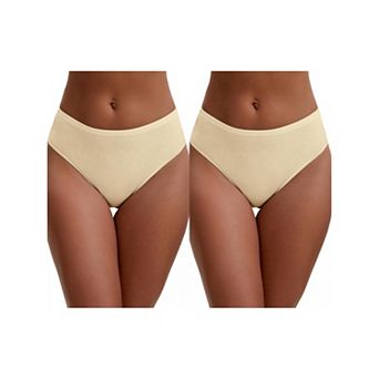 2 Packs Women's Elastic Waistband Mid-Waisted Briefs Full Coverage Classic Comfortable Underwear