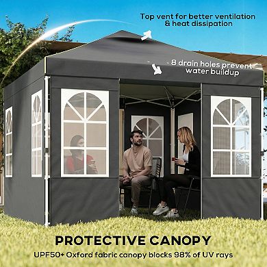 Outsunny 9.6 x 9.6 ft Pop Up Canopy Tent with One Push Setup,