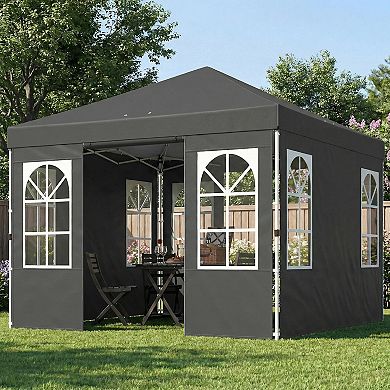 Outsunny 9.6 x 9.6 ft Pop Up Canopy Tent with One Push Setup,