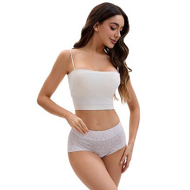 2 Packs Women's Allover Floral Printed Underwear High Waisted Full Coverage Tummy Control Briefs