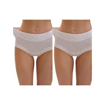 2 Packs Women's Allover Floral Printed Underwear High Waisted Full Coverage Tummy Control Briefs