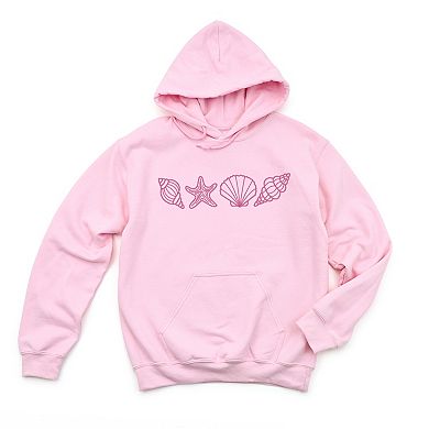 Embroidered Seashells - Women's Graphic Hoodie