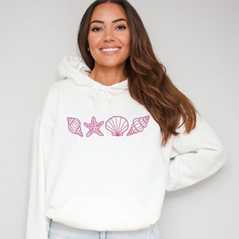 Embroidered Seashells - Women's Graphic Hoodie