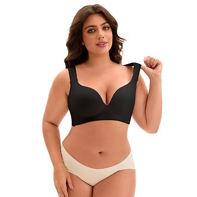 2 Packs Women's Full Coverage Push Up Wirefree Support Bra