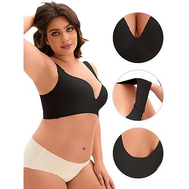 2 Packs Women's Full Coverage Push Up Wirefree Support Bra