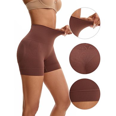 2 Packs Women's High Waisted Boyshorts Underwear Stretch Seamless Control Panties for Under Dresses