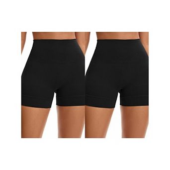 2 Packs Women's High Waisted Boyshorts Underwear Stretch Seamless Control Panties for Under Dresses